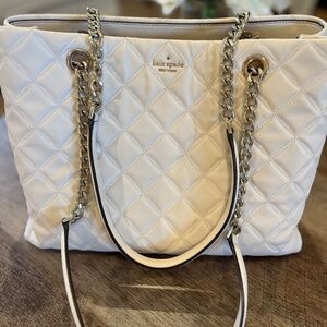 Kate Spade quilted white purse